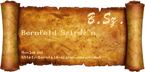 Bernfeld Szirén névjegykártya